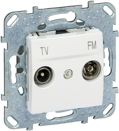 Schneider Electric MGU5.452.18ZD UNICA РОЗЕТКА TV/ FM, оконечная, БЕЛЫЙ
