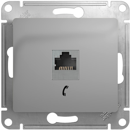 Schneider Electric GSL000381T GLOSSA РОЗЕТКА телефонная RJ11, механизм, АЛЮМИНИЙ