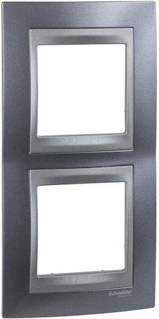 Schneider Electric MGU66.004V.297 UNICA TOP РАМКА 2-постовая, вертикальная, ГРАФИТ/ГРЭЙ