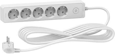 Schneider Electric ST9455W UNICA EXTEND удлинитель 5 розеток 2К+З, кабель 5м, белый