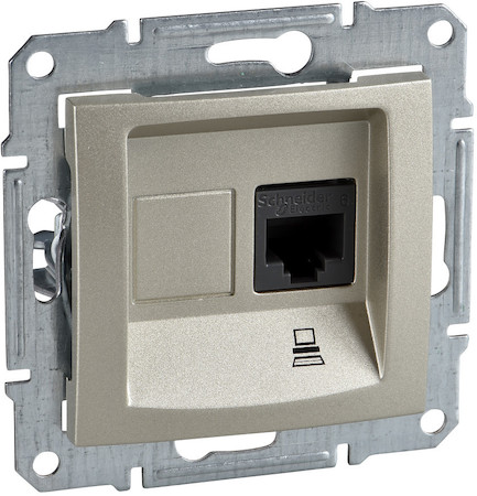 Schneider Electric SDN4300168 SEDNA РОЗЕТКА КОМПЬЮТЕРНАЯ RJ45, одиночная, кат. 5е, неэкр. UTP, ТИТАН