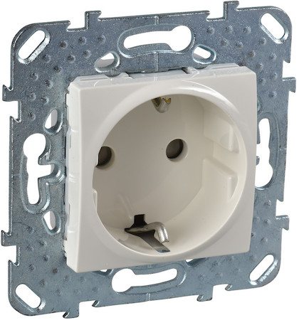 Schneider Electric MGU5.037.25ZD UNICA РОЗЕТКА с заземлением, со шторками, 16 А, 250 В, БЕЖЕВЫЙ