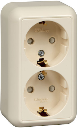 Schneider Electric RA16-214I-SI ПРИМА дв. розетка с з/к с шт.