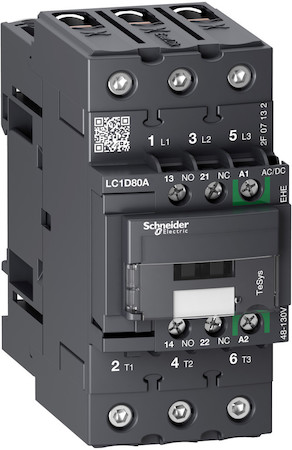 Schneider Electric LC1D80AEHE КОНТАКТОР D 3P,80A,НО+НЗ,С УНИВЕРСАЛЬНОЙ КАТУШКОЙ УПРАВЛЕНИЯ 48-130BAC/DC
