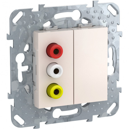 Schneider Electric MGU5.431.25ZD UNICA РОЗЕТКА 3 RCA, БЕЖЕВЫЙ