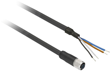Schneider Electric XZCP1141L5 КОННЕКТОР М12,ПРЯМ.,С КАБЕЛЕМ 5М