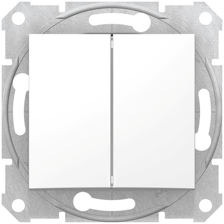 Schneider Electric SDN0600121 SEDNA ПЕРЕКЛЮЧАТЕЛЬ 2-клавишный, сх.6+6, 10А, 250В, БЕЛЫЙ