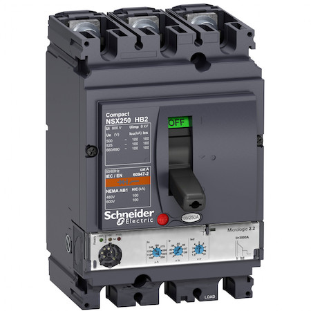 Schneider Electric LV433332 3П АВТОМ.ВЫКЛ. MIC2.2 100A NSX100HB2 (100кА при 690B)