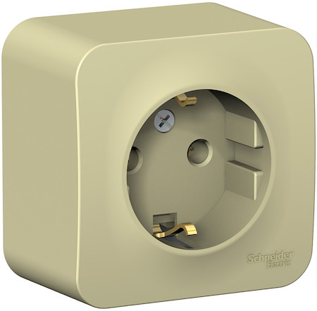 Schneider Electric BLNRA010117 BLANCA О/У РОЗЕТКА с заземлением без шторок ИЗОЛ.ПЛ., 16А, 250В, БЕЖЕВЫЙ