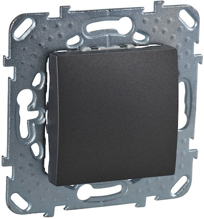 Schneider Electric MGU5.203.12ZD UNICA TOP ПЕРЕКЛЮЧАТЕЛЬ 1-клавишный, сх. 6, 10 АХ, 250 В, ГРАФИТ