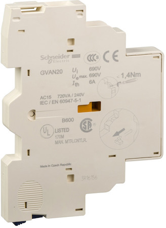 Schneider Electric GVAN20 ДОПОЛНИТЕЛЬНЫЙ БЛОК БОКОВЫХ КОНТАКТОВ НО+НО