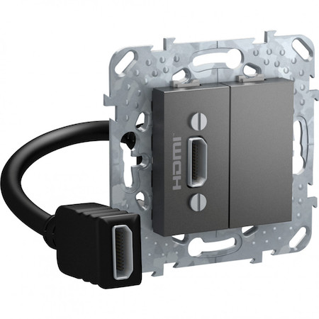 Schneider Electric MGU5.430.12ZD UNICA TOP РОЗЕТКА HDMI, ГРАФИТ