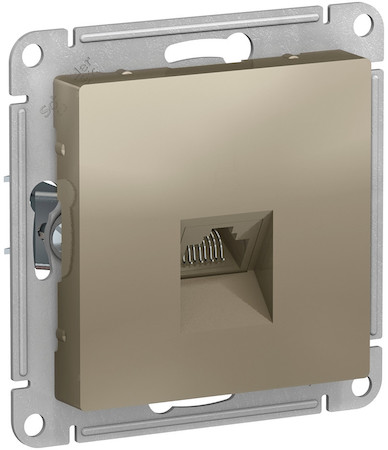 Schneider Electric ATN000583 ATLASDESIGN РОЗЕТКА компьютерная RJ45, кат. 5Е, механизм, ШАМПАНЬ