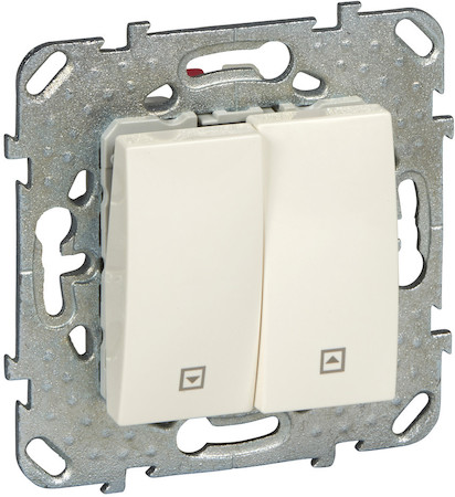 Schneider Electric MGU5.208.25ZD UNICA ВЫКЛЮЧАТЕЛЬ для жалюзи, 2-клавишный, сх. 4, БЕЖЕВЫЙ