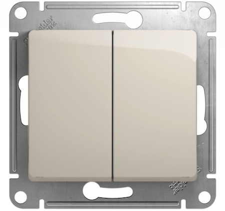 Schneider Electric GSL000951 GLOSSA 2-клавишный ВЫКЛЮЧАТЕЛЬ,сх.5,10AX, механизм, МОЛОЧНЫЙ