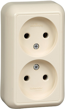 Schneider Electric RA16-213M-SI ПРИМА дв. розетка без з/к без шт.