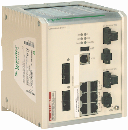 Schneider Electric TCSESM063F2CU1 Коммутатор ConneXium (Managed) 6TX/2FX-MM, усовершен.