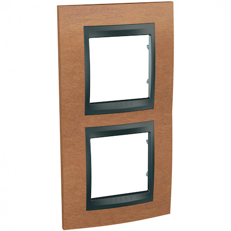 Schneider Electric MGU66.004V.2M2 UNICA TOP РАМКА 2-постовая, вертикальная, ГРАФИТ/ВИШНЯ