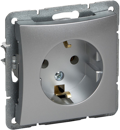 Schneider Electric WDE000343 РОЗЕТКА С З/К, МЕХАНИЗМ, СЕРЕБРИСТЫЙ