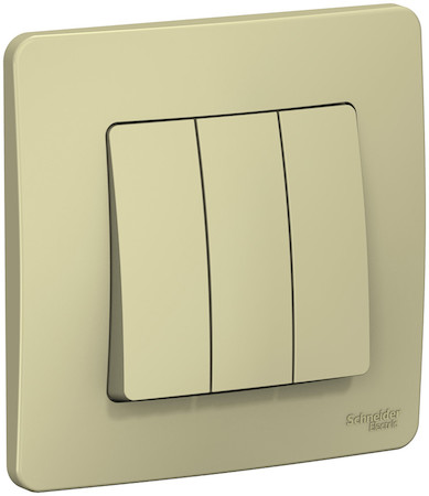 Schneider Electric BLNVS100507 BLANCA С/У 3-клавишный ВЫКЛЮЧАТЕЛЬ (cх.1+1+1), 10А, 250B, БЕЖЕВЫЙ
