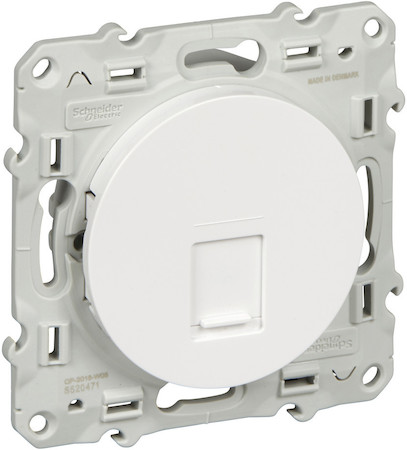 Schneider Electric S52R471 ODACE РОЗЕТКА RJ45 infraplus, неэкранированный кабель, кат. 5е, БЕЛЫЙ