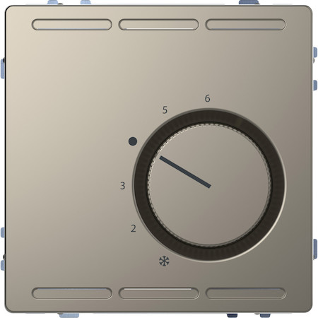 Schneider Electric MTN5763-6050 MERTEN D-Life ТЕРМОРЕГУЛЯТОР с центр. пл. с перекл. конт.24В, НИКЕЛЬ, SD