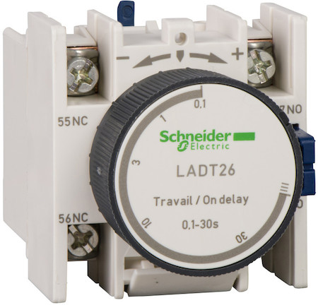 Schneider Electric LADT26 ДОП.КОНТ.ВЫД.ВРЕМ.ВКЛ 0,1…30С, КАБ.НАК.