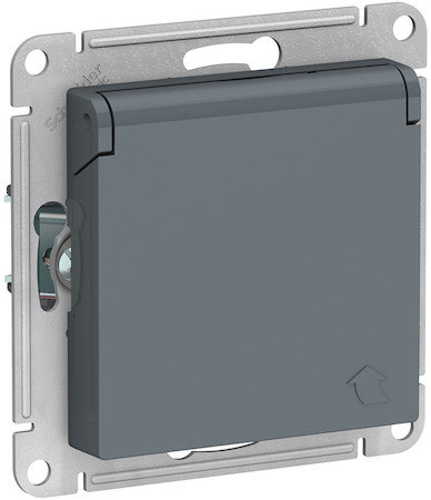 Schneider Electric ATN000746 ATLASDESIGN РОЗЕТКА с заземл. со шторками с крышк, 16А, IP20, механизм, ГРИФЕЛЬ