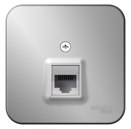 Schneider Electric BLNIA011003 BLANCA О/У РОЗЕТКА телефонная RJ11 ИЗОЛ.ПЛ.,АЛЮМИНИЙ
