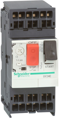 Schneider Electric GV2ME063 АВТОМАТИЧЕСКИЙ ВЫКЛЮЧАТЕЛЬ С КОМБИНИРОВАННЫМ РАСЦЕПИТЕЛЕМ 1-1,6А.
