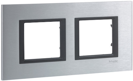 Schneider Electric MGU68.004.7A1 UNICA CLASS РАМКА 2-постовая, СЕРЕБРИСТЫЙ АЛЮМИНИЙ