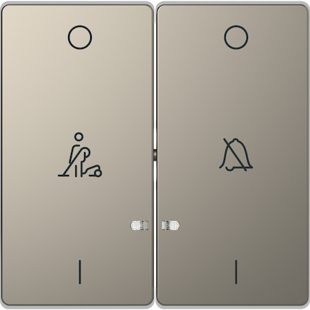 Schneider Electric MTN3429-6050 MERTEN D-Life КЛАВИША 2-ная, линзой LED, символ: звонок/горничная, НИКЕЛЬ