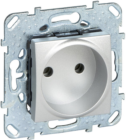 Schneider Electric MGU5.033.30ZD UNICA TOP РОЗЕТКА без заземления, со шторками, 16 А, АЛЮМИНИЙ