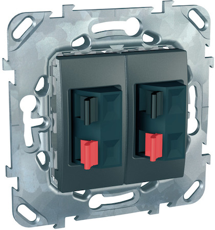 Schneider Electric MGU5.8787.12ZD UNICA TOP АУДИОРОЗЕТКА двойная, ГРАФИТ