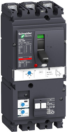 Schneider Electric LV429937 Автоматический выключатель VigiComPact NSX100F, 36 kA при 415 В пер.тока, расцепитель TM-D 16 A, с блоком Vigi MH, 3П3Т
