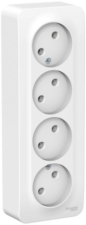 Schneider Electric BLNRA000411 BLANCA О/У РОЗЕТКА 4-ая без заземл. без шторок ИЗОЛ.ПЛ., 16А, 250В, БЕЛЫЙ
