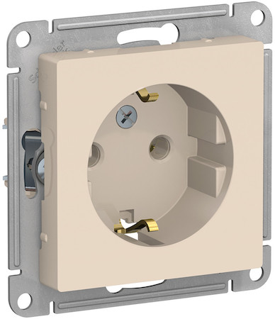 Schneider Electric ATN000243 ATLASDESIGN РОЗЕТКА с заземлением, 16А, механизм, БЕЖЕВЫЙ