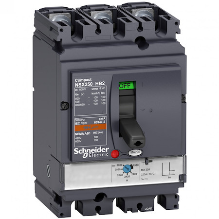 Schneider Electric LV433504 3П АВТОМ.ВЫКЛ. MA150 NSX250HB2 (100кА при 690B)