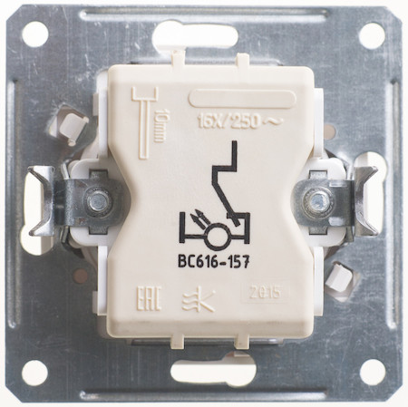Schneider Electric VS616-157-1-86 W59 1-клавишный ПЕРЕКЛЮЧАТЕЛЬ с подсветкой, 16АХ, механизм, БЕЛЫЙ