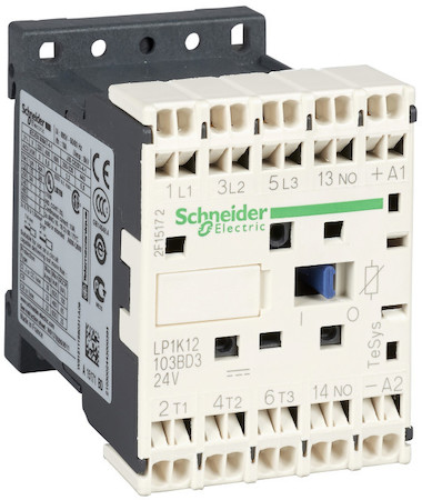 Schneider Electric LP4K06013BW3 КОНТАКТОР K 3P,6 А,НЗ,24V DC 1.8 Вт,РАСШ. ДИАПАЗОН,ОГРАН. ПЕРЕНАПР.,ПРУЖ.ЗАЖ.