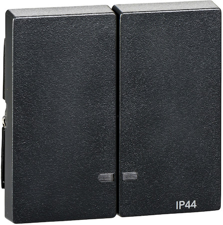 Schneider Electric MTN3424-0414 MERTEN КЛАВИША двойная с окошком д/световой индикации IP44,АНТРАЦИТ, SM