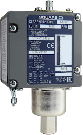 Schneider Electric ACW1M129012 ВЫКЛЮЧАТЕЛЬ ДАВЛЕНИЯ, 7.6 БАР