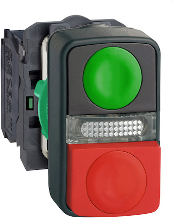 Schneider Electric КНОПКА 22ММ ДВОЙНАЯ С МАРКИРОВКОЙ + LED XB5AW73731B5