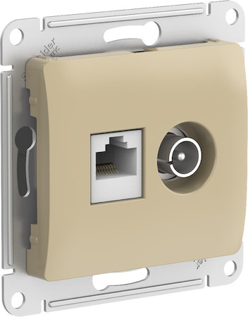 Schneider Electric GSL000489 GLOSSA РОЗЕТКА двойная ТВ + компьютерная RJ45, кат. 5Е, механизм, ТИТАН