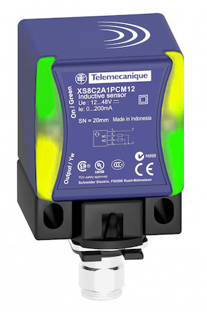 Schneider Electric XS8C2A1PCM12 ИНДУКТИВНЫЙ ДАТЧИК, 20 ММ, КУБИЧЕСКОЙ ФОРМЫ, 12…48 VDC, М12, PNP