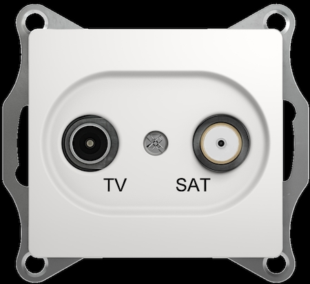 Schneider Electric GSL000198 GLOSSA TV-SAT РОЗЕТКА проходная 4DB, механизм, БЕЛЫЙ