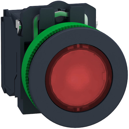 Schneider Electric XB5FW34M5 КНОПКА 22ММ 230-240В КРРАСНАЯ С ПОДСВЕТКОЙ, ЗАПОДЛИЦО, ПЛАСТИК