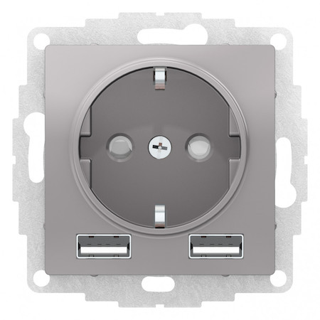 Schneider Electric ATN000330 SO+USB РОЗЕТКА A+A, мех, АЛЮМИНИЙ