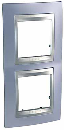 Schneider Electric MGU66.004V.098 UNICA TOP РАМКА 2-постовая, вертикальная, АЛЮМИНИЙ/БЕРИЛЛ