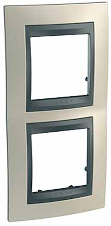 Schneider Electric MGU66.004V.295 UNICA TOP РАМКА 2-постовая, вертикальная, ГРАФИТ/ОПАЛ